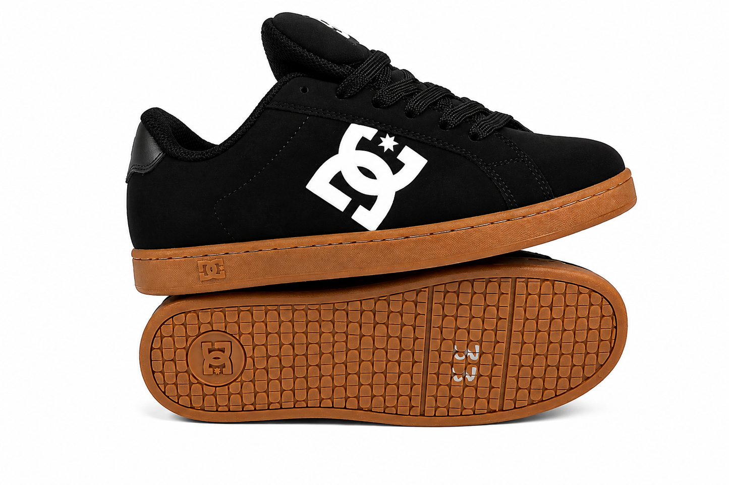 DC Striker 2 XL Men's Black/Gum Leather Low Top Lace Up Sneakers Different Sizes