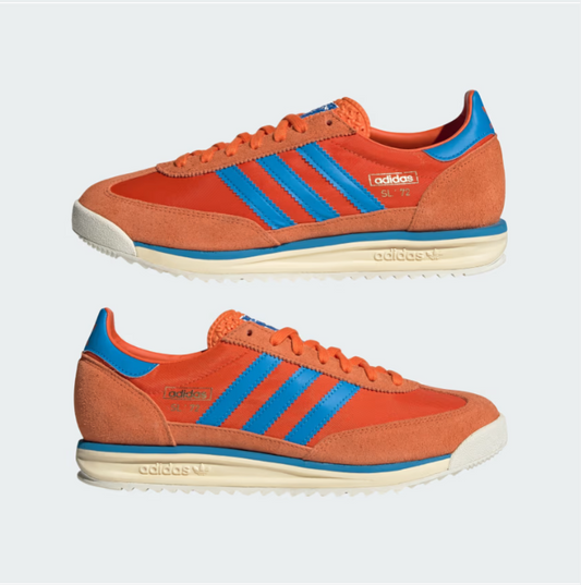 ADIDAS SL 72 RS Men’s Sneakers Collegiate Orange Bright Blue Retro Running Shoes